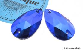 Arabesque Sew-On Teardrop Art 3230 Deep Blue AB 28mm